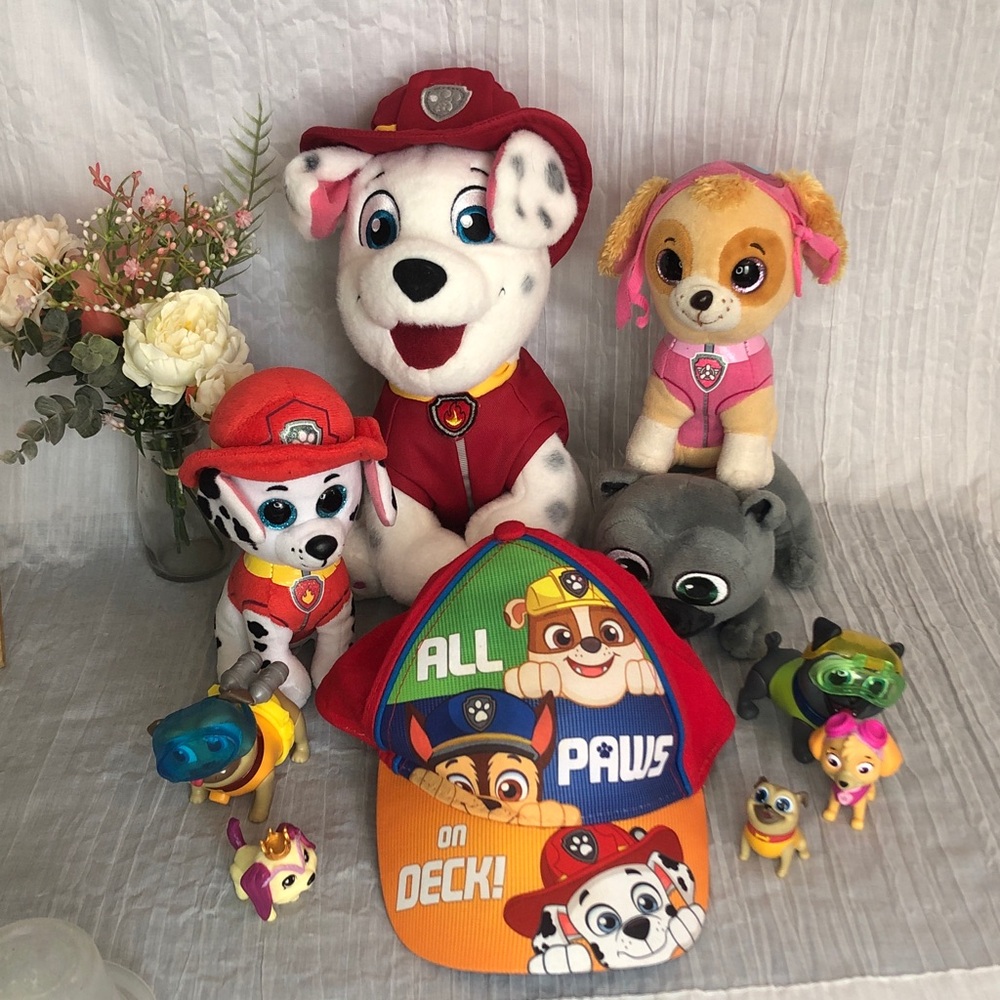 DISNEYs JR PUPPY DOG PALS & PAW PATROL toys Rolly Diana Scuba Bingo Skye